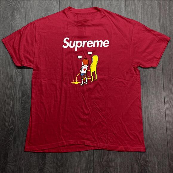 Tops - Red Sup Pee Cotton Tee